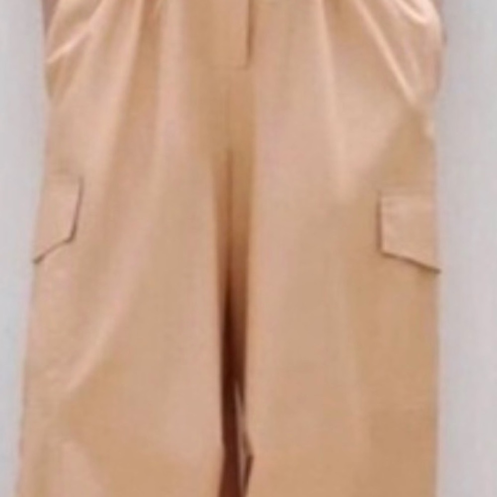 Zara‎ Utility Cotton Jumpsuit Cargo Snap Peach Size Small - Picture 10 of 11
